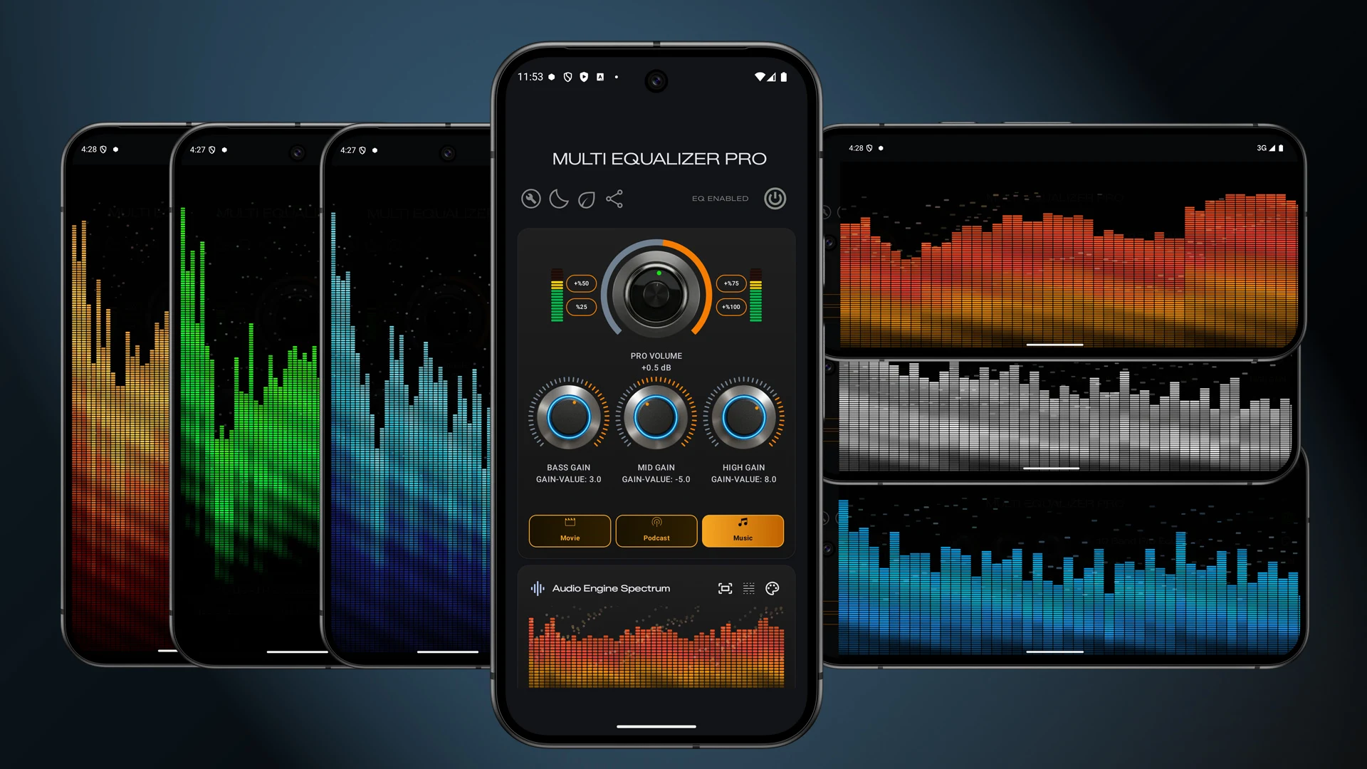 Multi Equalizer PRO 10-band equalizer and spectrum