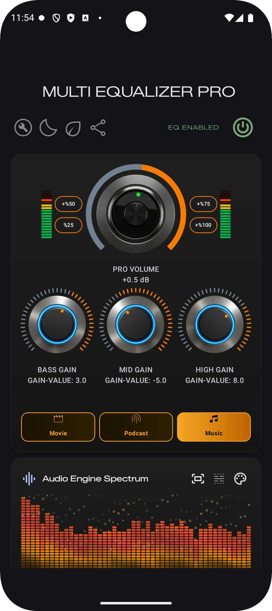 Multi Equalizer PRO app interface